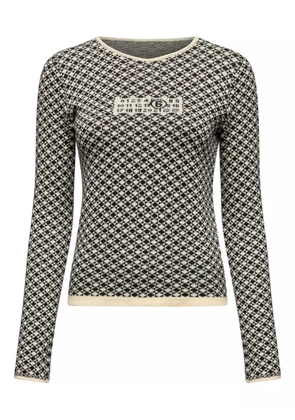 MM6 Maison Margiela intarsia-knit long-sleeve T-shirt - White