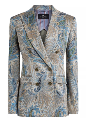 ETRO paisley-jacquard blazer - Blue