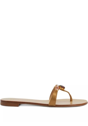 Giuseppe Zanotti Katisha embellished thong sandals - Brown
