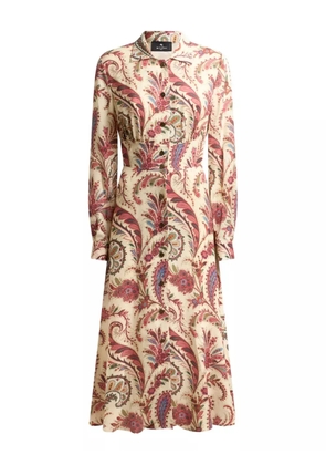 ETRO paisley-print shirt midi dress - Neutrals