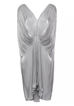 Genny pleated satin midi dress - Grey