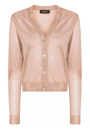 Fabiana Filippi metallic-threading semi-sheer cardigan - Orange