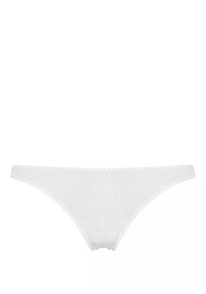 Kiki de Montparnasse semi-sheer crochet thong - White