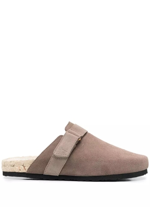 Manebi suede round-toe mules - Brown