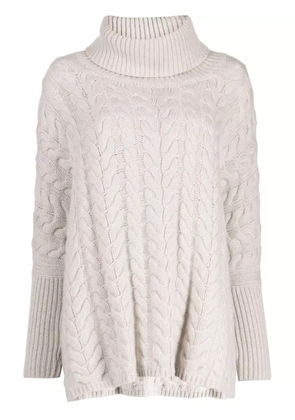 N.Peal roll-neck cable-knit jumper - Neutrals