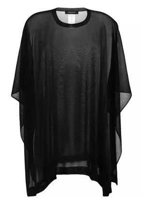 Fabiana Filippi semi-sheer knitted cape - Black