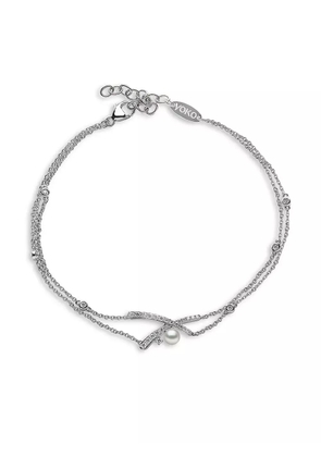 Yoko London 18kt white gold diamond Akoya pearl Sleek bracelet - Silver