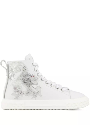 Giuseppe Zanotti Blabber crystal-embellished high-top sneakers - White