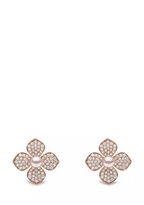 Yoko London 18kt rose gold Petal Akoya pearl and diamond earrings - Pink