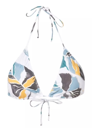 Clube Bossa Ava leaf-print bikini-top - Blue