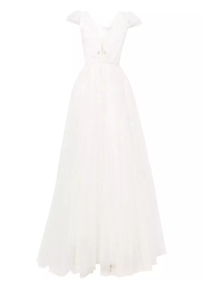 Jenny Packham Charm sequin-embellished tulle gown - White