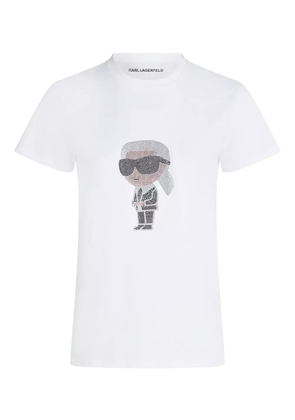 Karl Lagerfeld Ikon rhinestone T-shirt - White