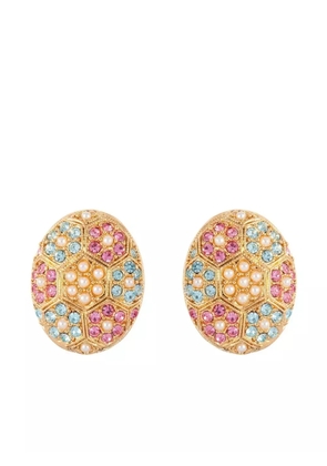 Susan Caplan Vintage x D'orlan 1980s crystal-embellished earrings - Gold