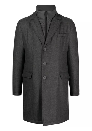 Herno hybrid high-neck single-breasted coat - Grey