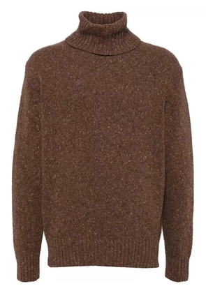 Universal Works roll neck tweed jumper - Brown