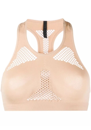 UNRAVEL PROJECT mesh insert sports bra - Neutrals