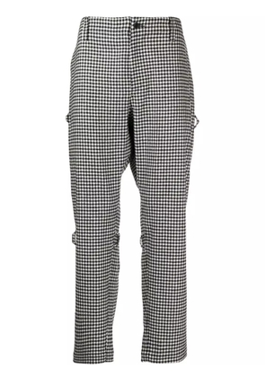 The Power For The People houndstooth rear-zip tapered trousers - Grey