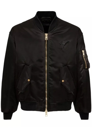Giuseppe Zanotti logo-embroidered lightweight bomber jacket - Black