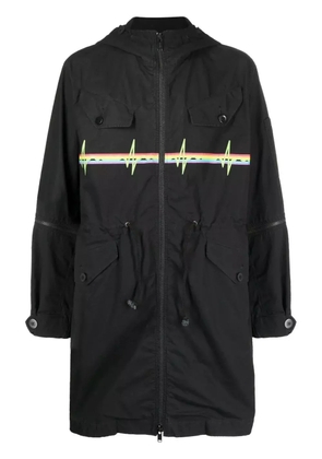 Undercover graphic-print hooded parka - Black
