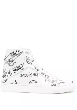 Zadig&Voltaire High Flash high-top leather sneakers - White