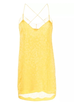Zadig&Voltaire lace-trim silk-jacquard minidress - Yellow
