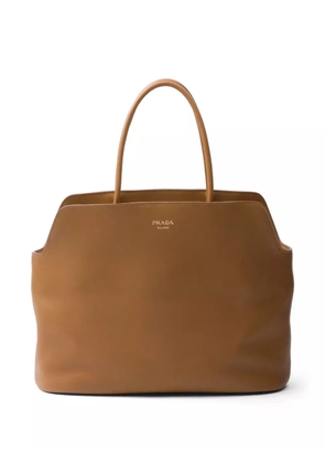 Prada large leather tote bag - Brown