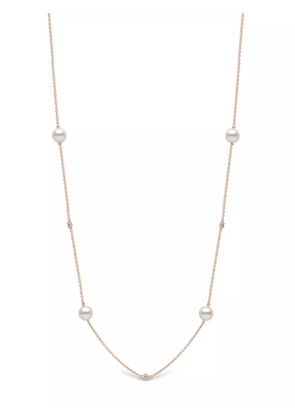 Yoko London 18kt rose gold Classic Akoya pearl and diamond necklace - Pink
