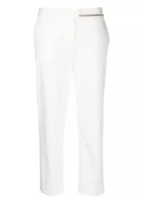 Fabiana Filippi beaded-trim tapered trousers - White