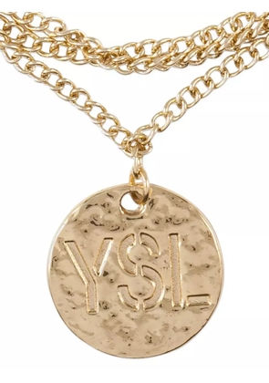 Saint Laurent Pre-Owned 1980s logo charms chain bracelet - Gold