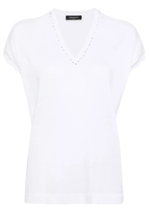 Fabiana Filippi sequin-embellished knitted top - White