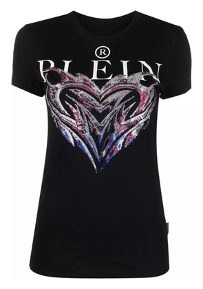 Philipp Plein crystal-embellished logo-print T-shirt - Black