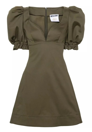 Moschino puff-sleeve cotton minidress - Green
