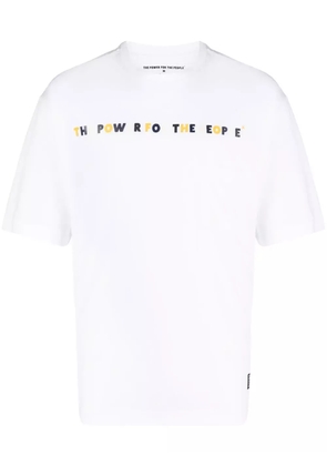 The Power For The People logo-print organic-cotton T-shirt - White