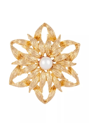 Susan Caplan Vintage 1990s Rediscovered faux-pearl embellished brooch - Gold