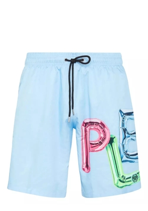 Philipp Plein Bombing Graffiti swim shorts - Blue
