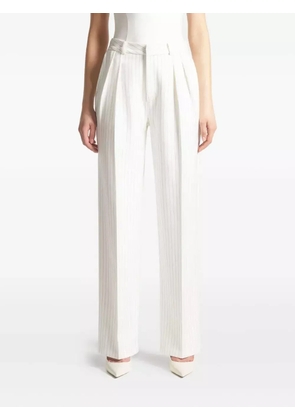 Manière De Voir Julie pinstripe twin-pleat tailored trousers - White