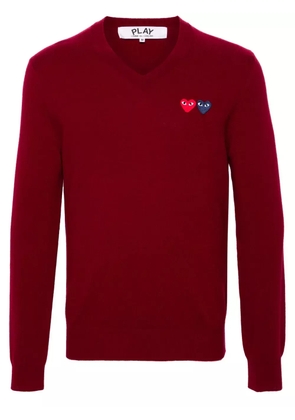 Comme Des Garçons Play heart-patch wool jumper - Red