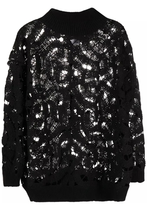 Fabiana Filippi open-knit mock-neck jumper - Black