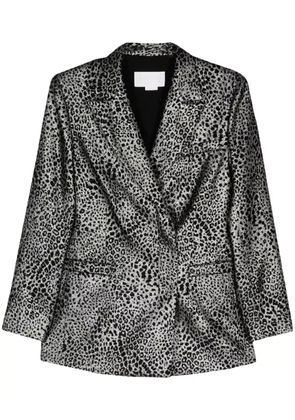 Genny animalier double-breasted blazer - Silver
