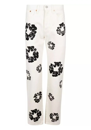 Denim Tears x Levi's wreath-print straight-leg jeans - White