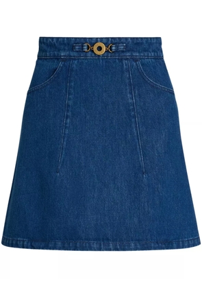 Patou organic-denim A-line mini skirt - Blue