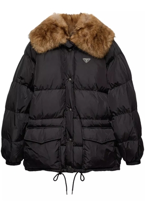 Prada enamel triangle-logo padded jacket - Black