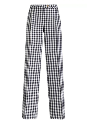 ETRO gingham-print straight trousers - Blue
