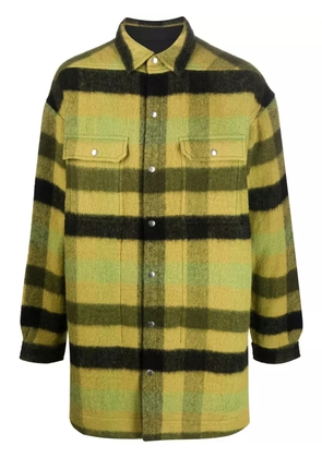 Rick Owens plaid-check wool coat - Green