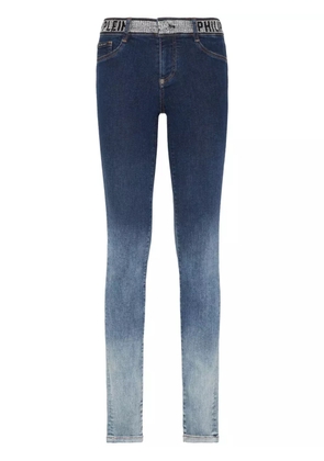 Philipp Plein rhinestone-embellished gradient-effect jeans - Blue