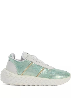 Giuseppe Zanotti Urchin snakeskin-effect lace-up sneakers - Blue