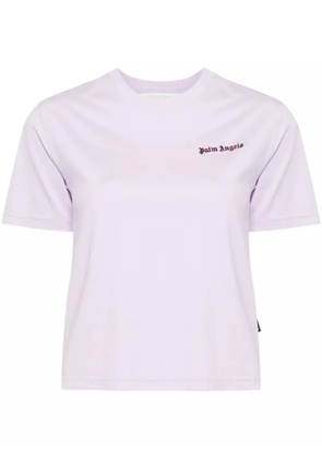 Palm Angels logo fitted T-shirt - Purple