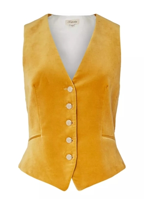 Temperley London Clove velvet button waistcoat - Yellow