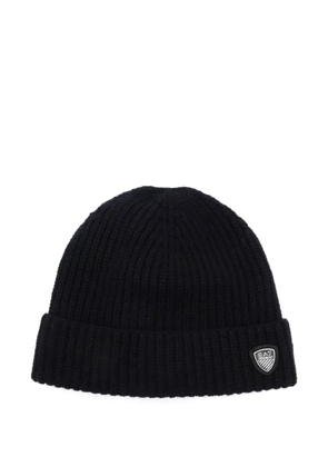 Ea7 Emporio Armani logo-patch beanie hat - Blue