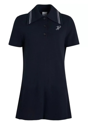 Patou logo-embroidered mini polo dress - Blue